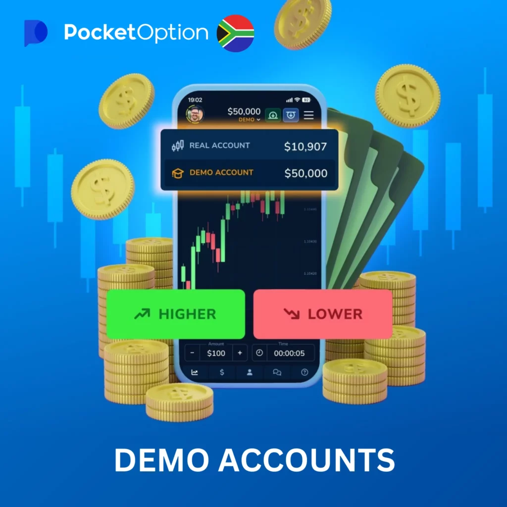 Pocket Option demo account on South Africa.